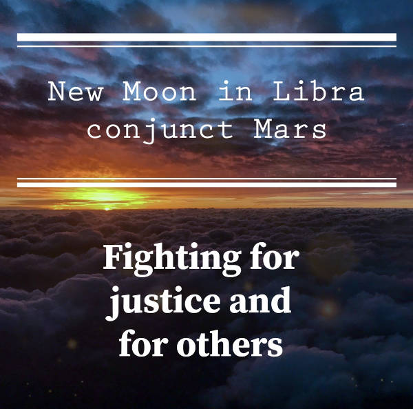 New moon in libra conjunct Mars blog poster